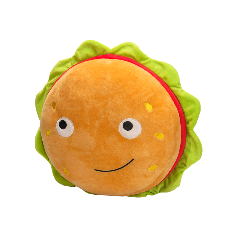 Bantal Plush Hamburger Smiley Kreatif