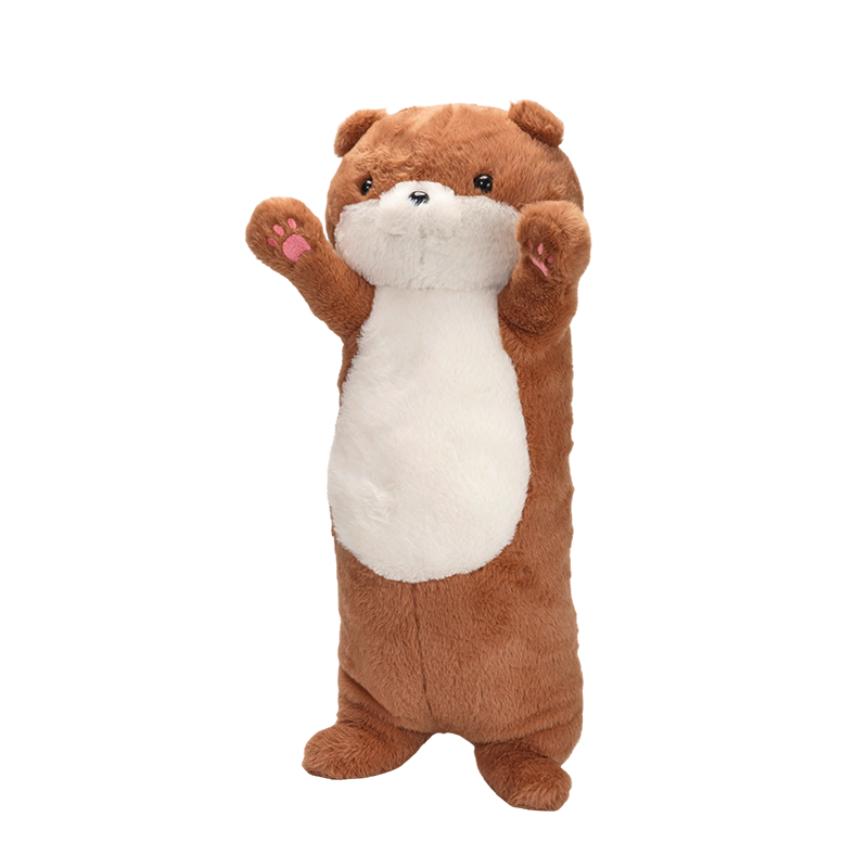 Bantal lempar empuk berbulu mustelid berdiri