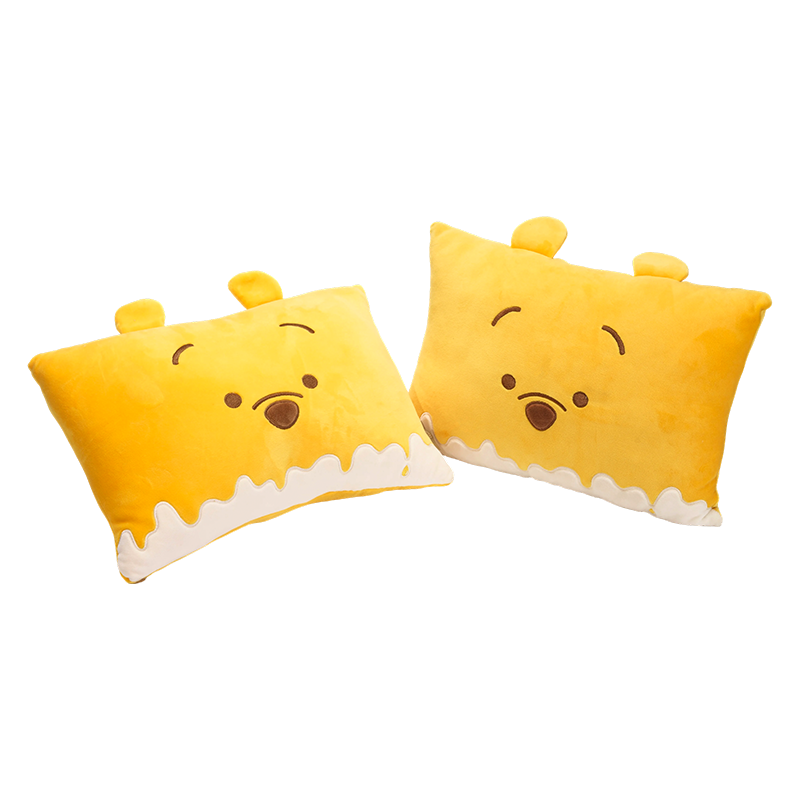 Bantal empuk persegi berwajah beruang kuning