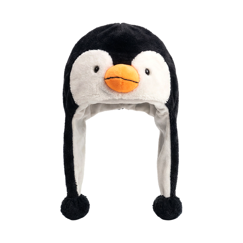 Topi mewah penguin hitam & putih