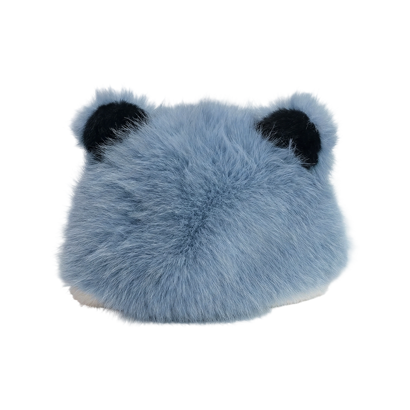Topi empuk telinga panda biru