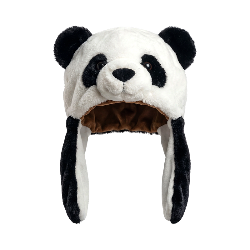 Topi mewah panda hitam & putih klasik