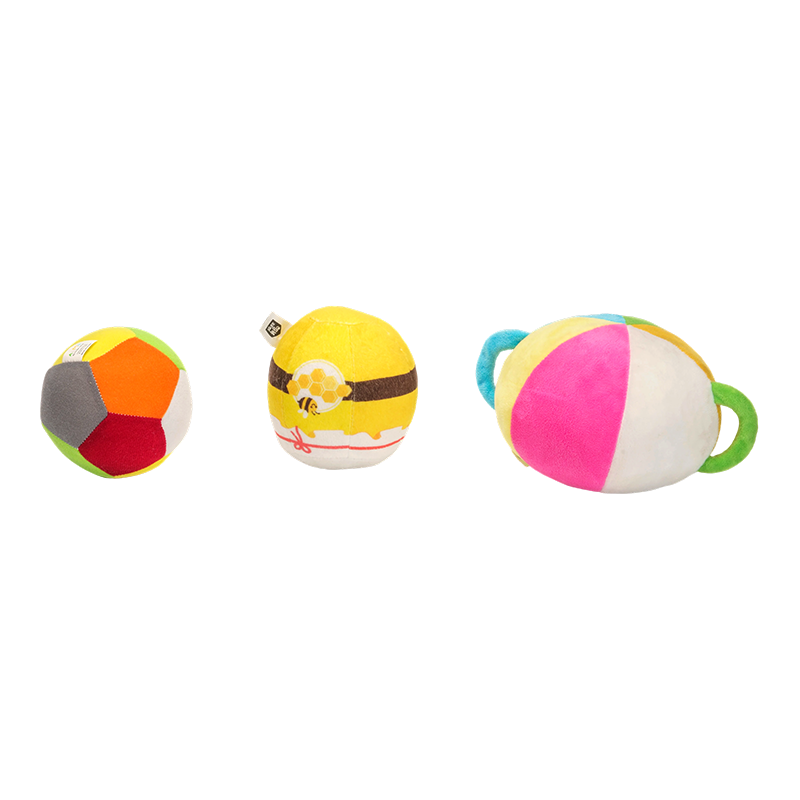 Trio bola pelbagai warna yang menyenangkan haiwan kesayangan