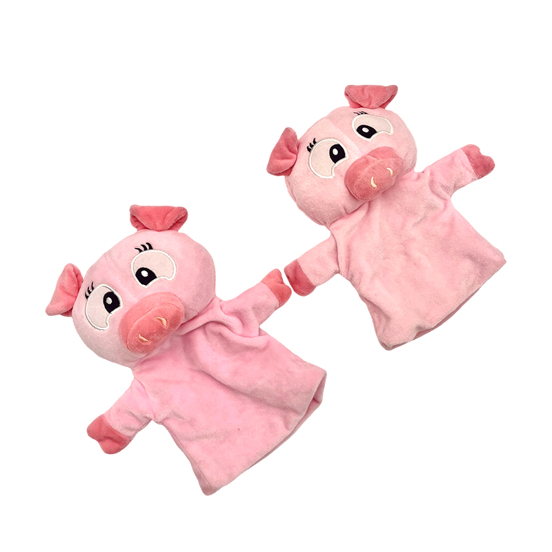 Boneka jari mewah babi kembar